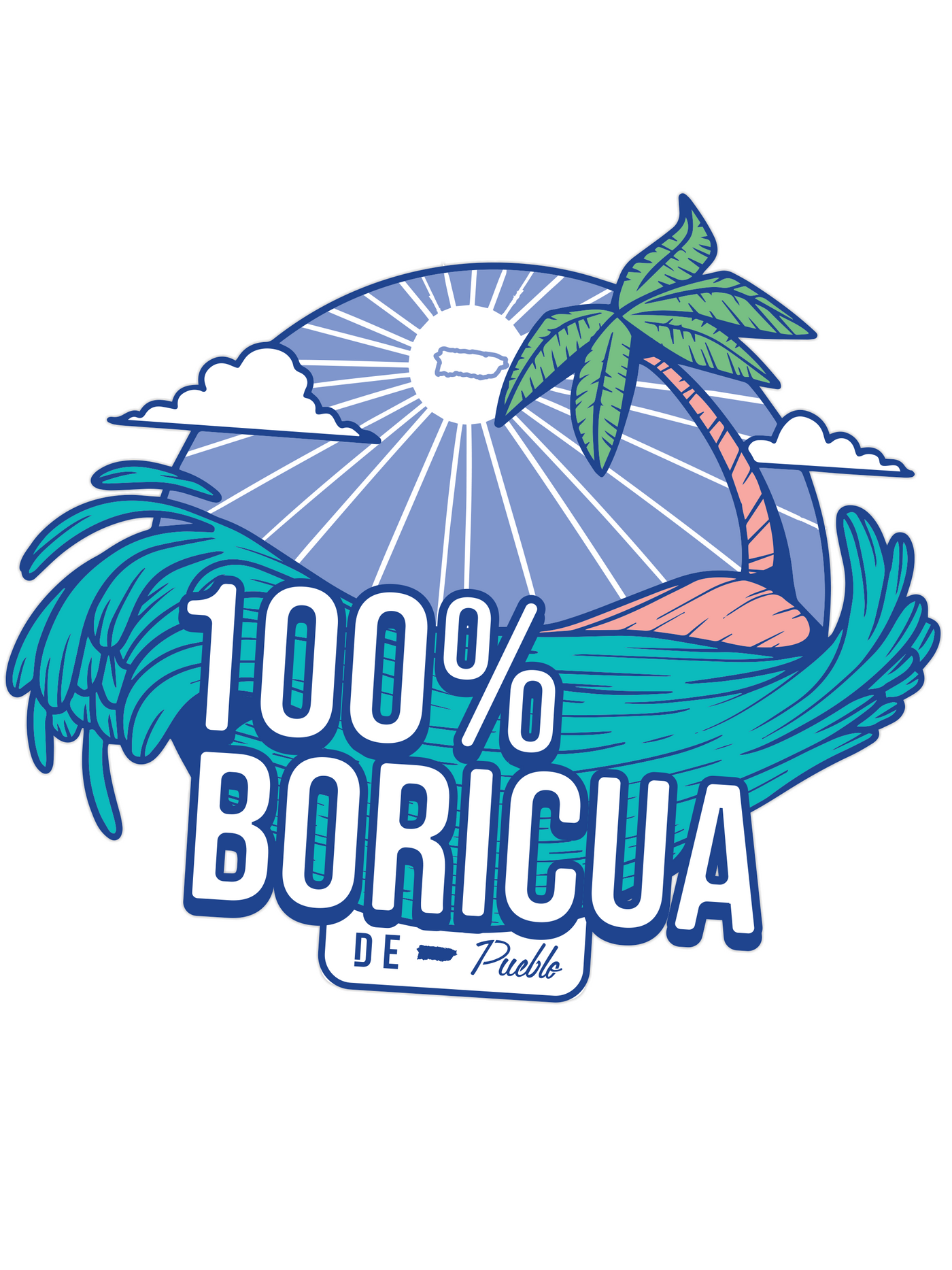 100% Boricua - Sticker