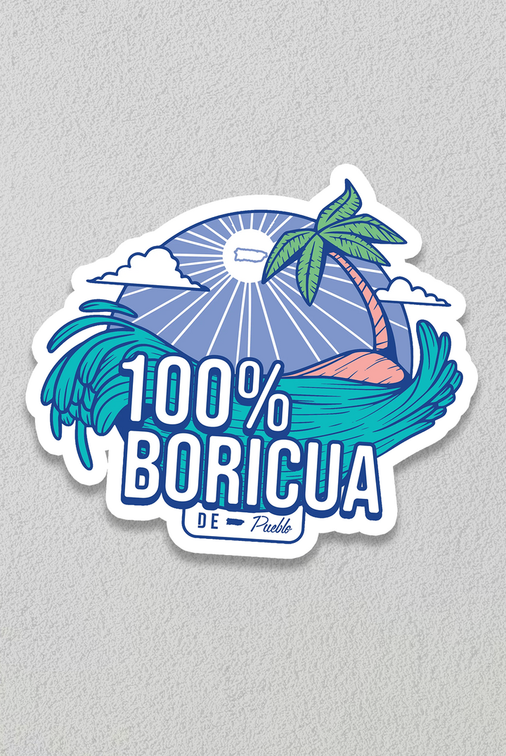 100% Boricua - Sticker