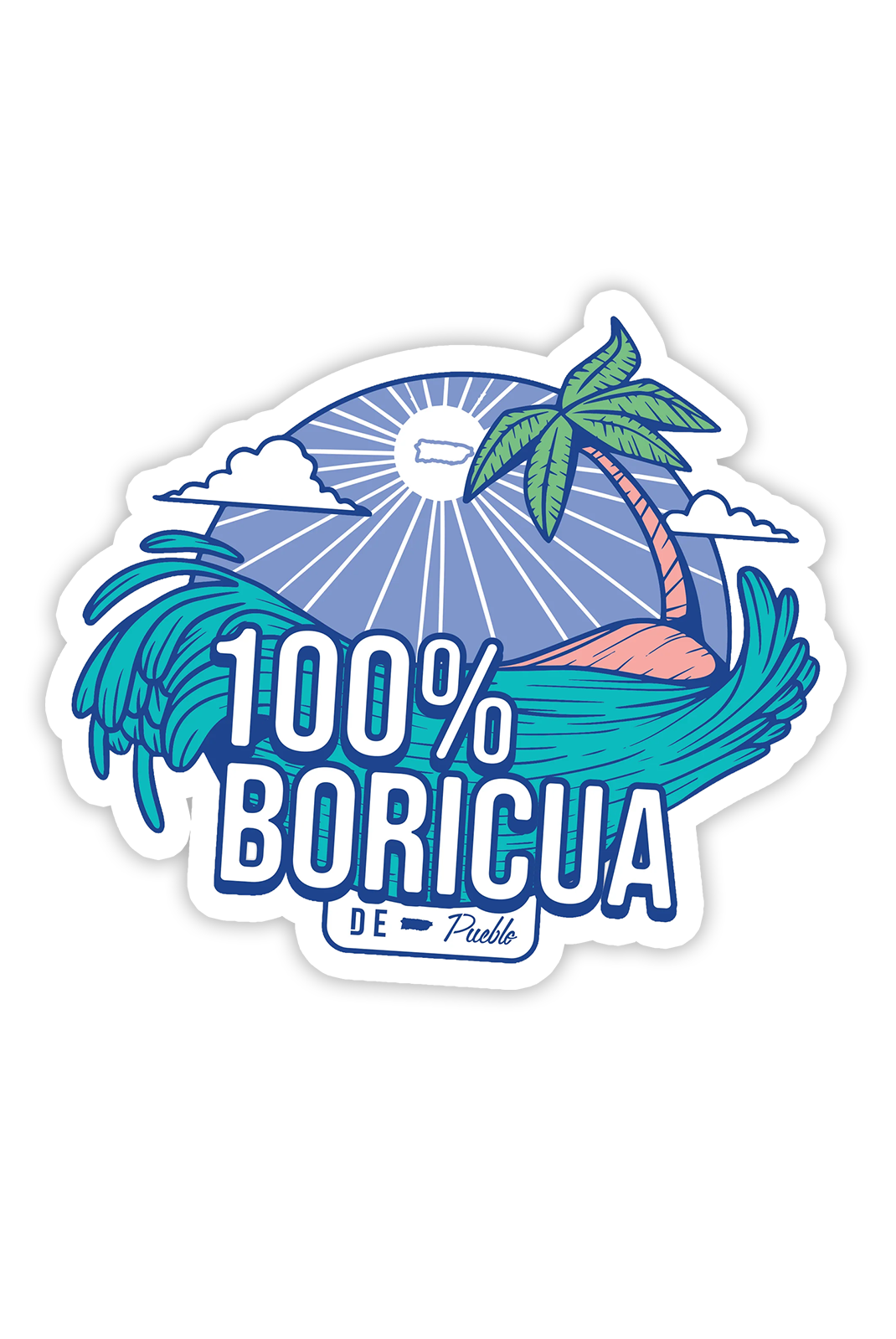 100% Boricua - Sticker