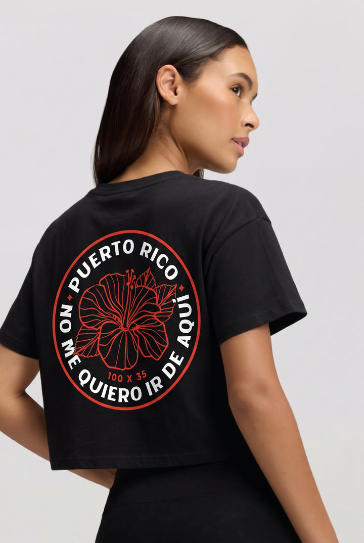 No Me Quiero Ir De Aquí - Crop Top (Red Front)