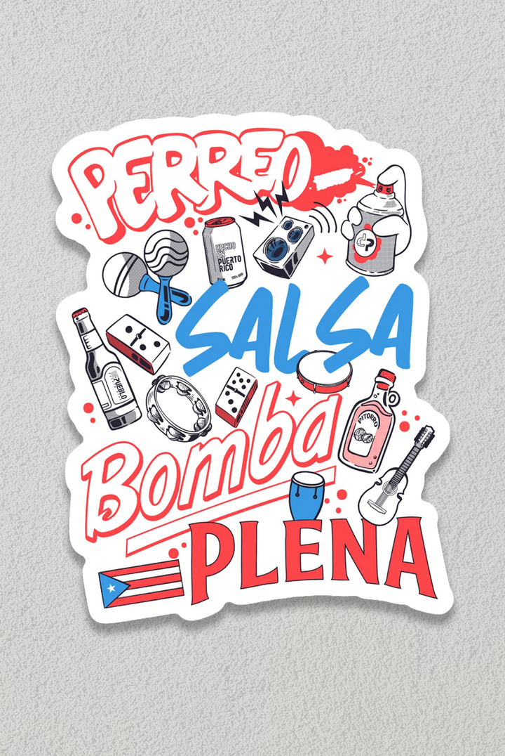 Perreo Salsa Bomba Plena - Sticker