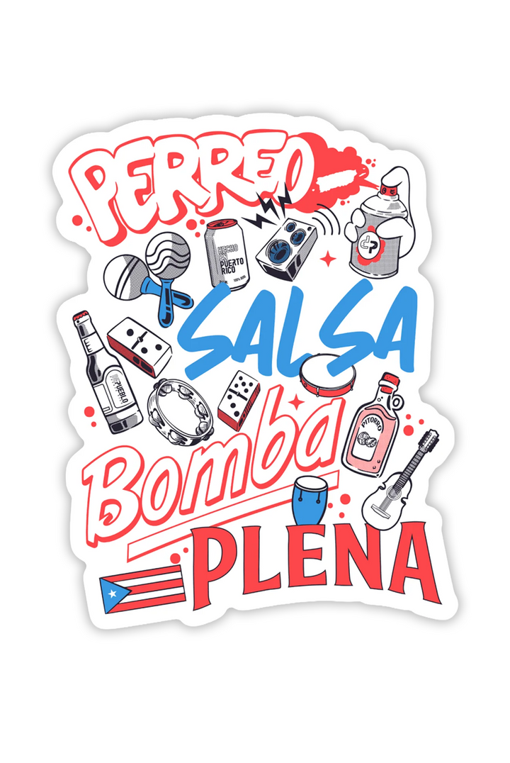Perreo Salsa Bomba Plena - Sticker