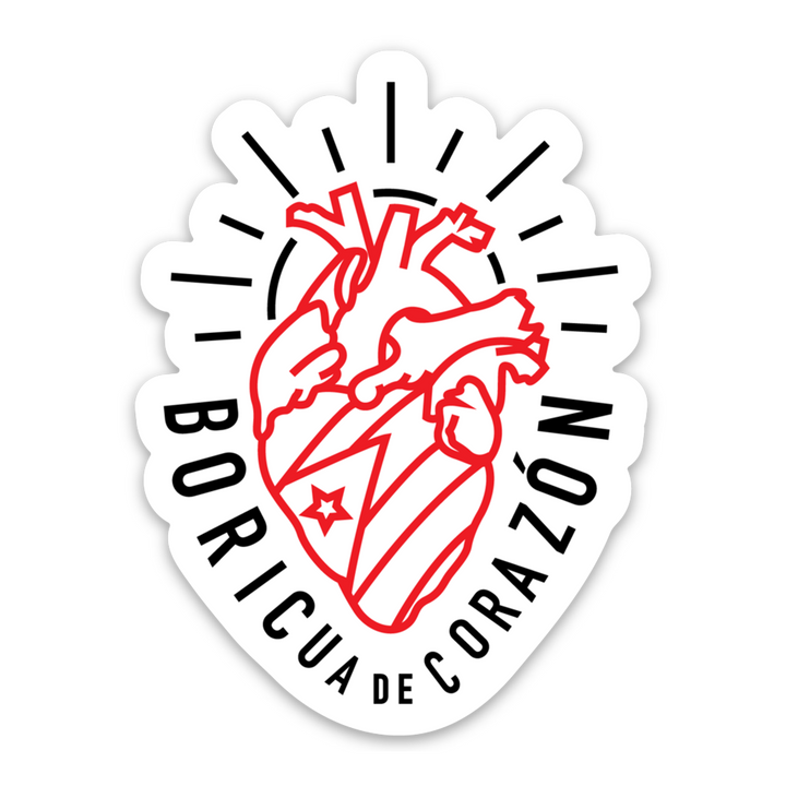 Boricua de corazon - Sticker | De Pueblo